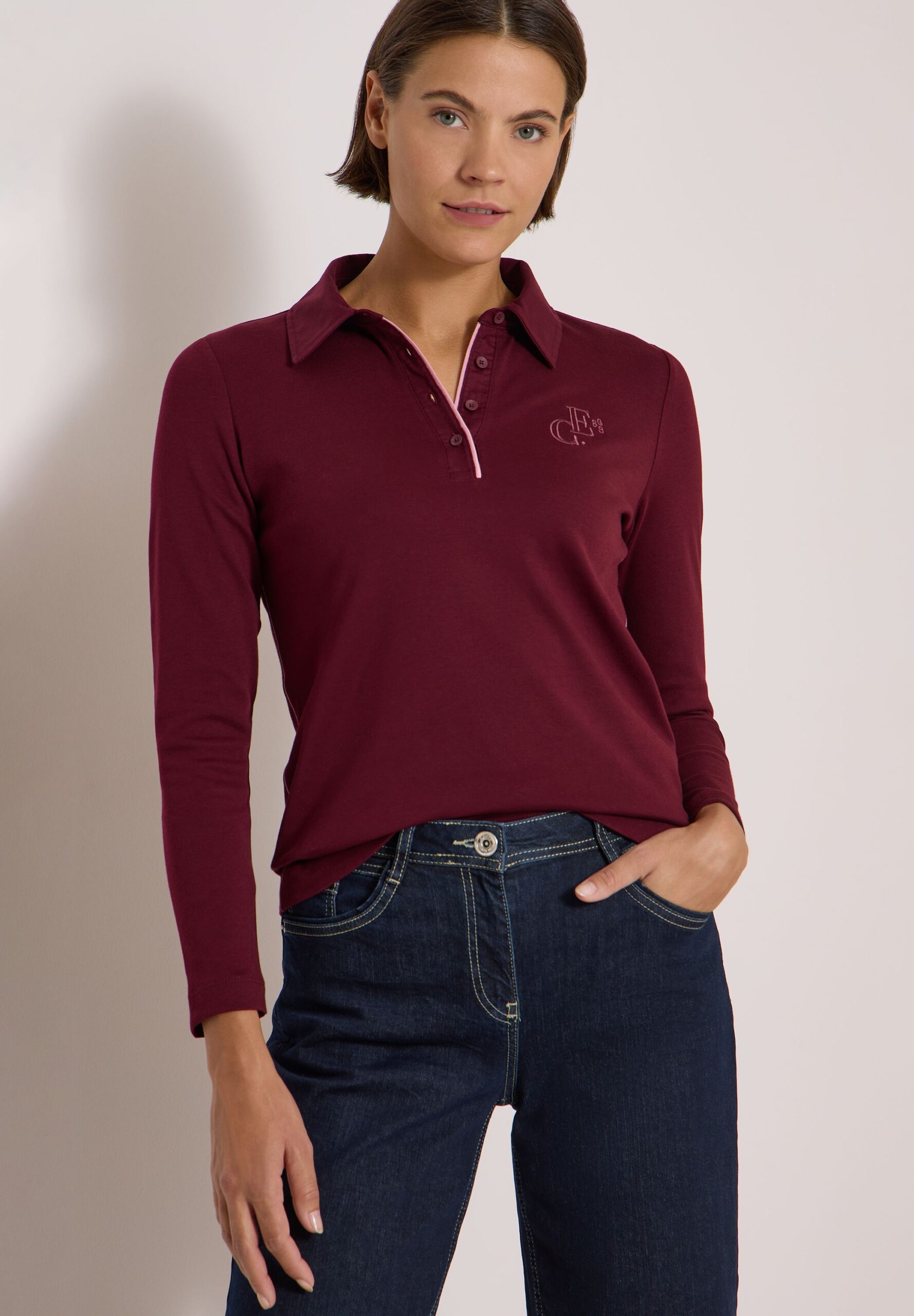 CECIL Langarm Poloshirt mit Knöpfen – Bild 6