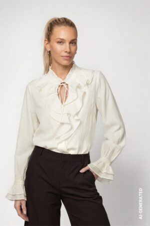 monari Bluse mit Volants und Stehkragen