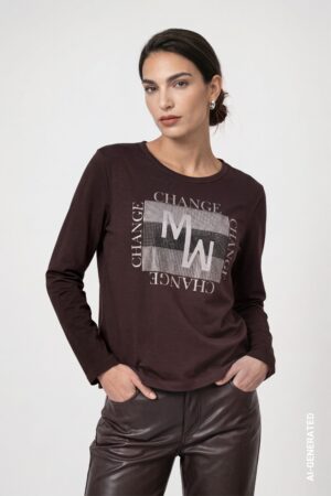 monari Langarmshirt mit Schmuckdetails