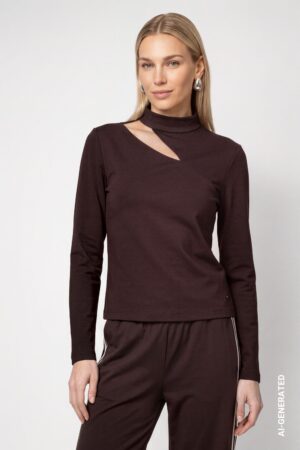 monari Sweatshirt mit Cut out und Stehkragen