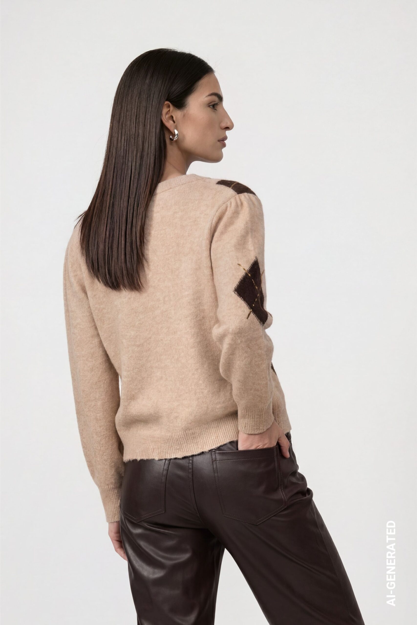 monari Strickjacke mit Rautenmuster und Strasssteinen – Bild 5