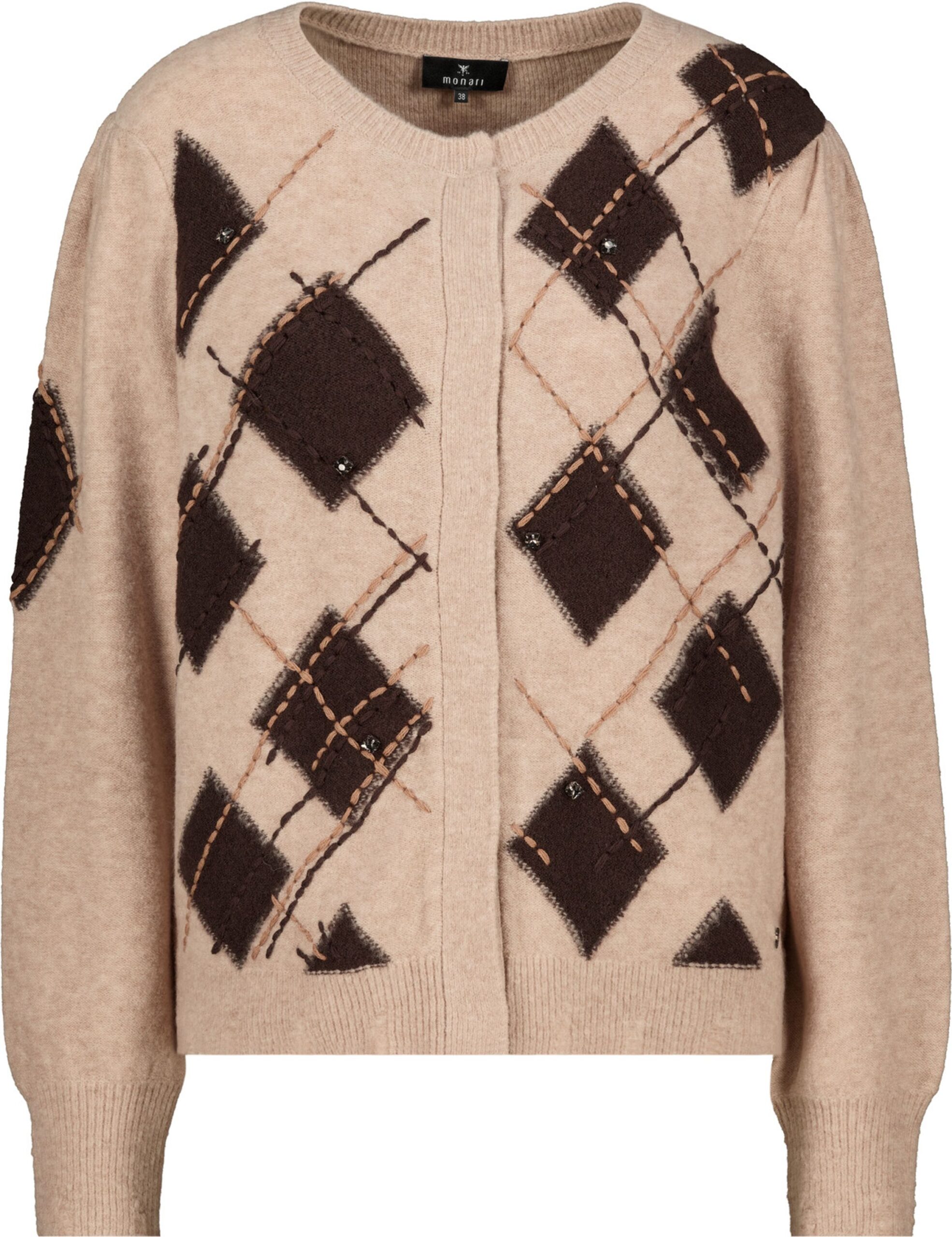 monari Strickjacke mit Rautenmuster und Strasssteinen – Bild 3