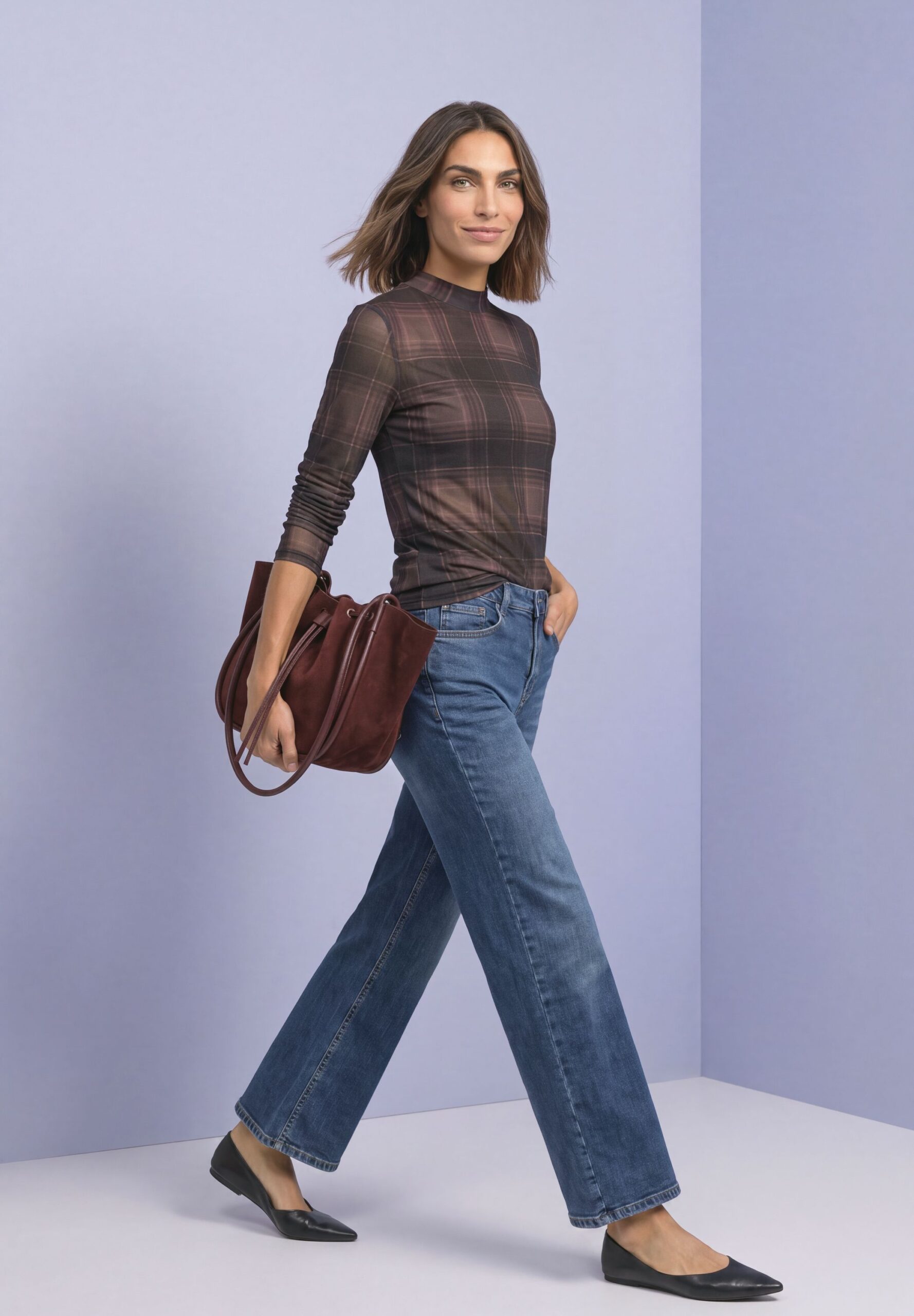 Street One Langarm Mesh-Shirt mit Print und Rundhals – Bild 3