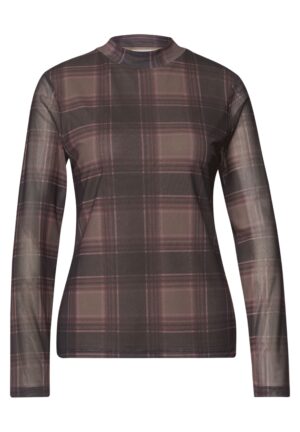 Street One Langarm Mesh-Shirt mit Print und Rundhals