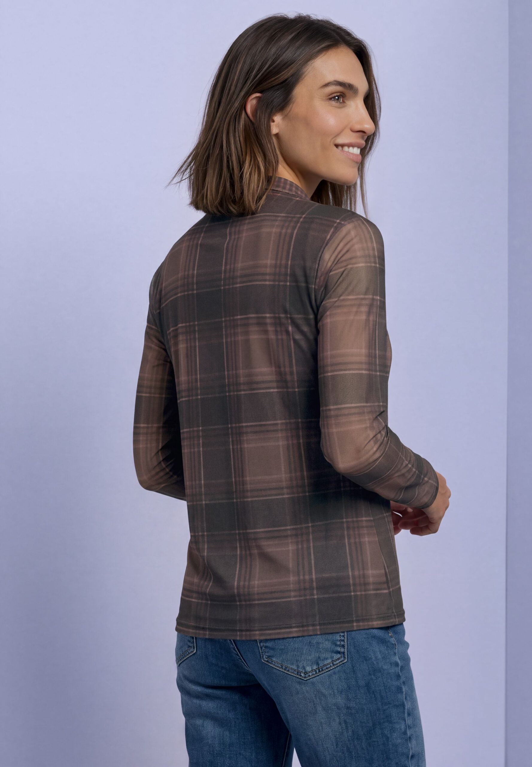 Street One Langarm Mesh-Shirt mit Print und Rundhals – Bild 6