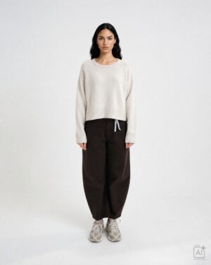 Smith&Soul Round Neck Pullover Cable Hem