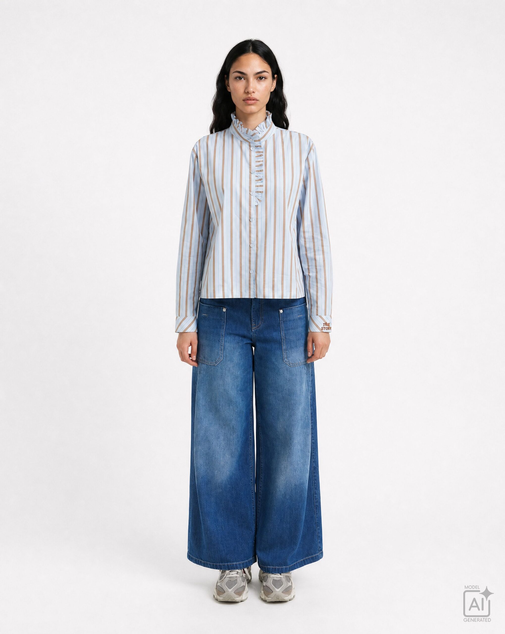 Smith&Soul Striped Ruffle Blouse
