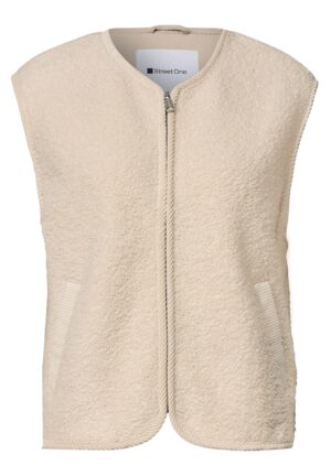 Street One Teddy-Weste mit Zipper und Corddetails