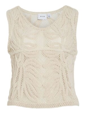 VILA O-Neck Crochet Top