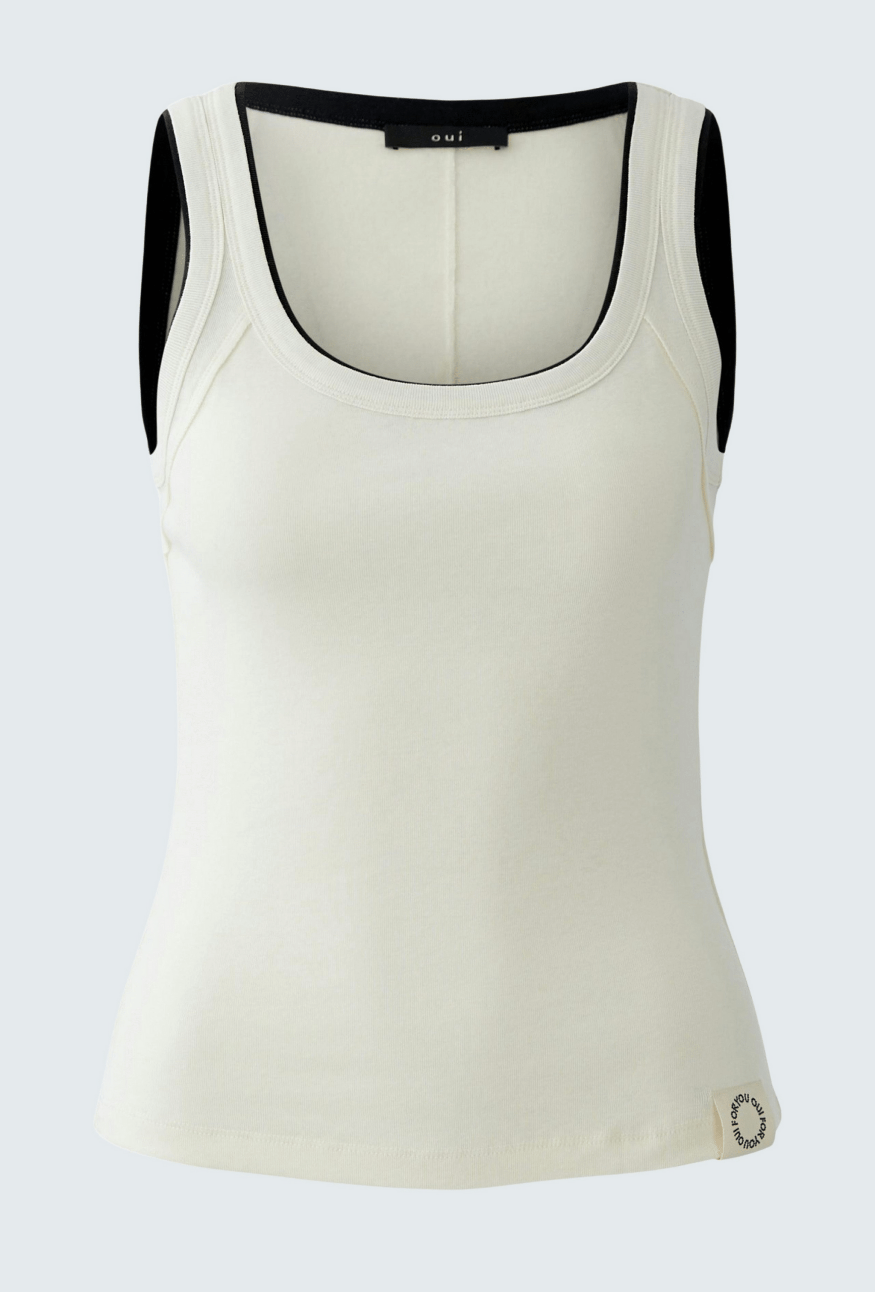 Oui Sportives Tank Top mit Bicolor-Blende