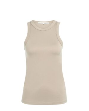 YAYA Singlet mit gestepptem Besatz