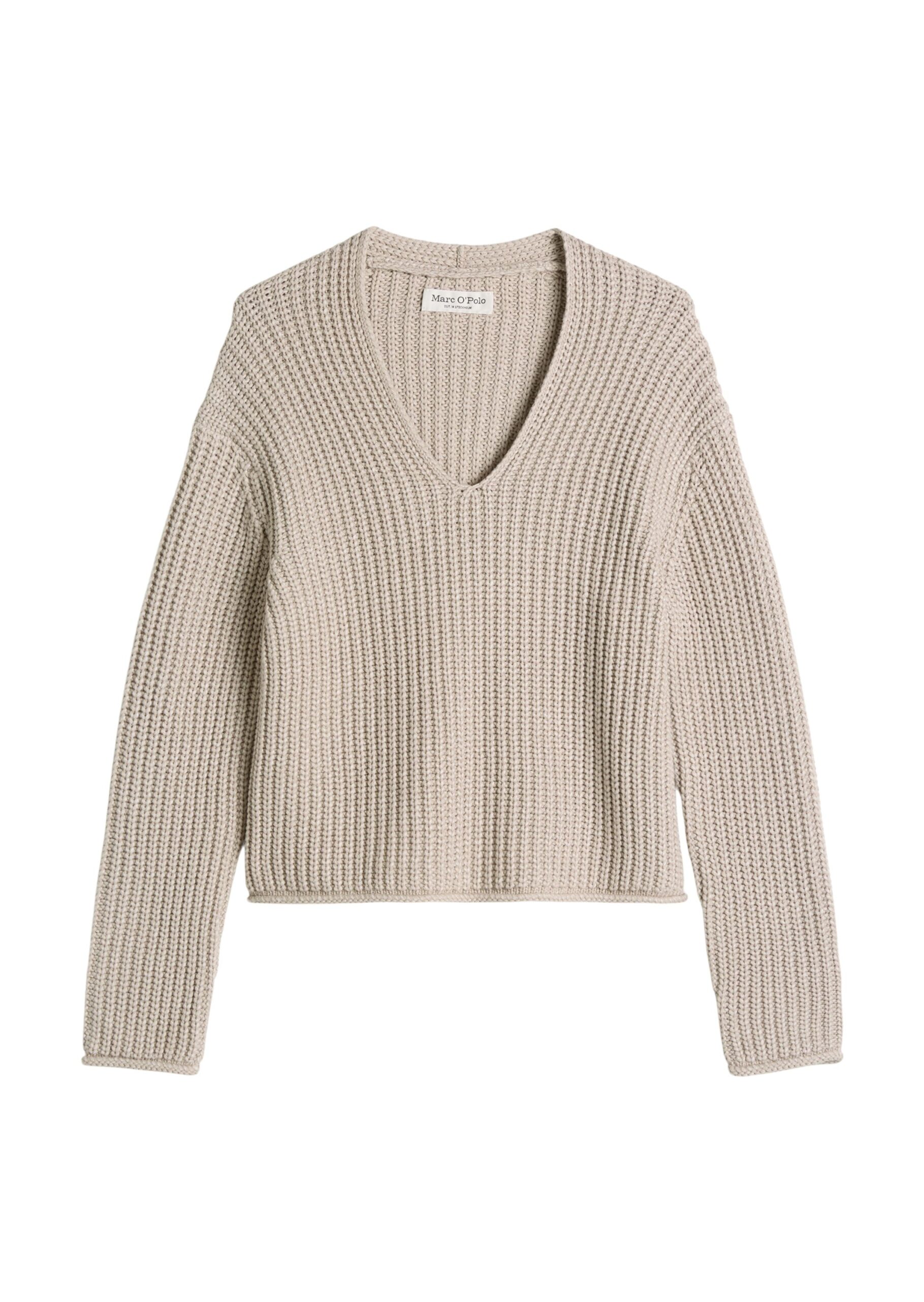 Marc O'Polo Denim V-Ausschnitt Strickpullover mit nachhaltigen Details