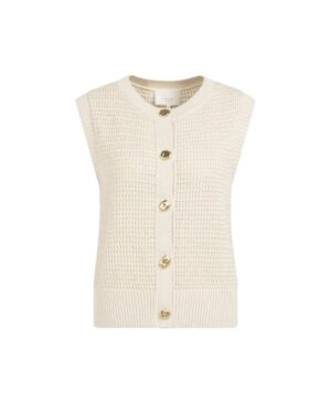 YAYA SLEEVELESS TEXTURED CARDIGAN