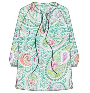 milano italy Bluse mit Neckpanel und 3/4-Raglanärmeln