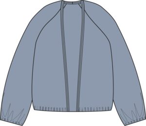 milano italy Open Cardigan 1/1 Raglan Sleeve