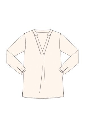 milano italy V-Ausschnitt Bluse mit Falte und 1/1 Ärmeln