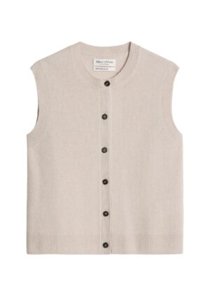 Marc O'Polo Denim Ärmelloser Lambswool Cardigan mit Rundhalsausschnitt